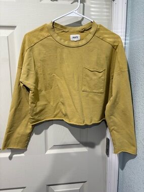 MATE the Label Mustard Yellow Cropped Sweatshirt